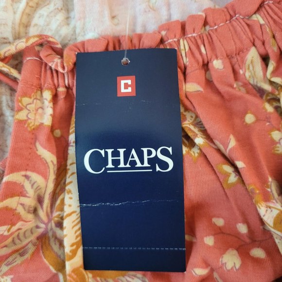 Chaps summer dress in orange with flower print. Size M. NWT - Picture 7 of 8
